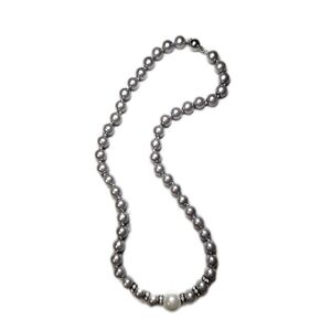 Vintage Faux Pearl Necklace with Crystal Accents